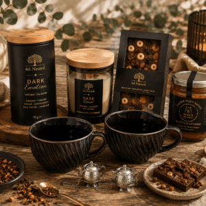 Подаръчен бутиков сет "DARK EMOTION" by 4A Natural с подарък елегантни кожени подложки