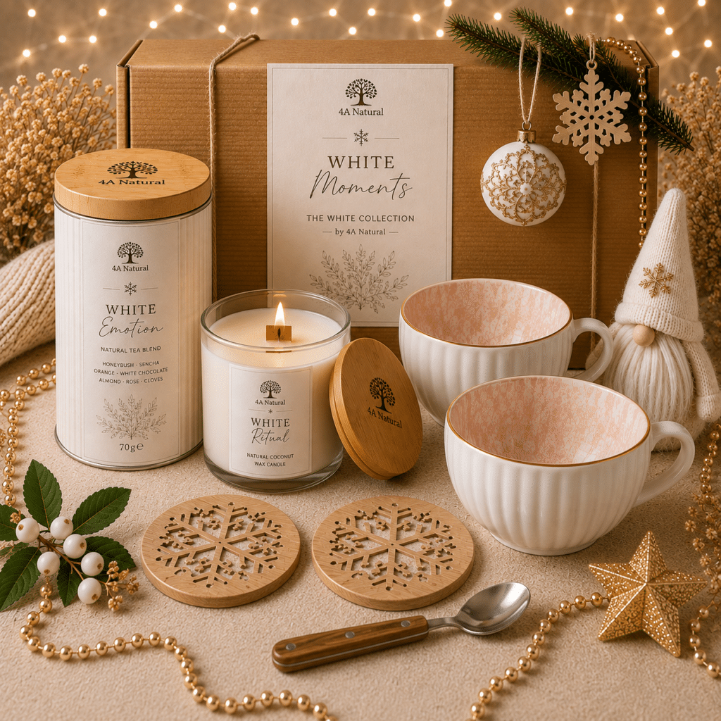 Подаръчен бутиков сет "WHITE EMOTION" by 4A Natural с подарък крем мед портокал